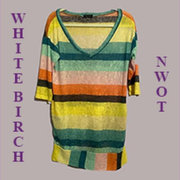 NWOT White Birch Sheer Summer Beach/Light Sweater Loose Fitting Size Sma… - Picture 1 of 7